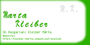 marta kleiber business card