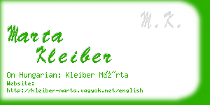 marta kleiber business card